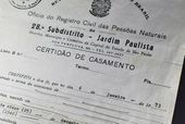Certidão de casamento de 1973 