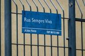Placas rua com nome de flores e árvores 