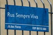 Placas rua com nome de flores e árvores 