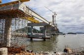 Obras de construções da ponte Guaratuba 