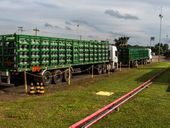 Caminhões transportadores da Copa Energia 