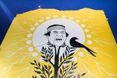 Mural em homenagem a Ailton Krenak 