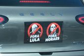 Fora Lula Fora Moraes carro adesivado 
